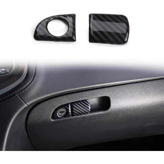 

crosselec Carbon Fiber Glove Box Handle Switch Cover Trim for Dodge Charger 2011+