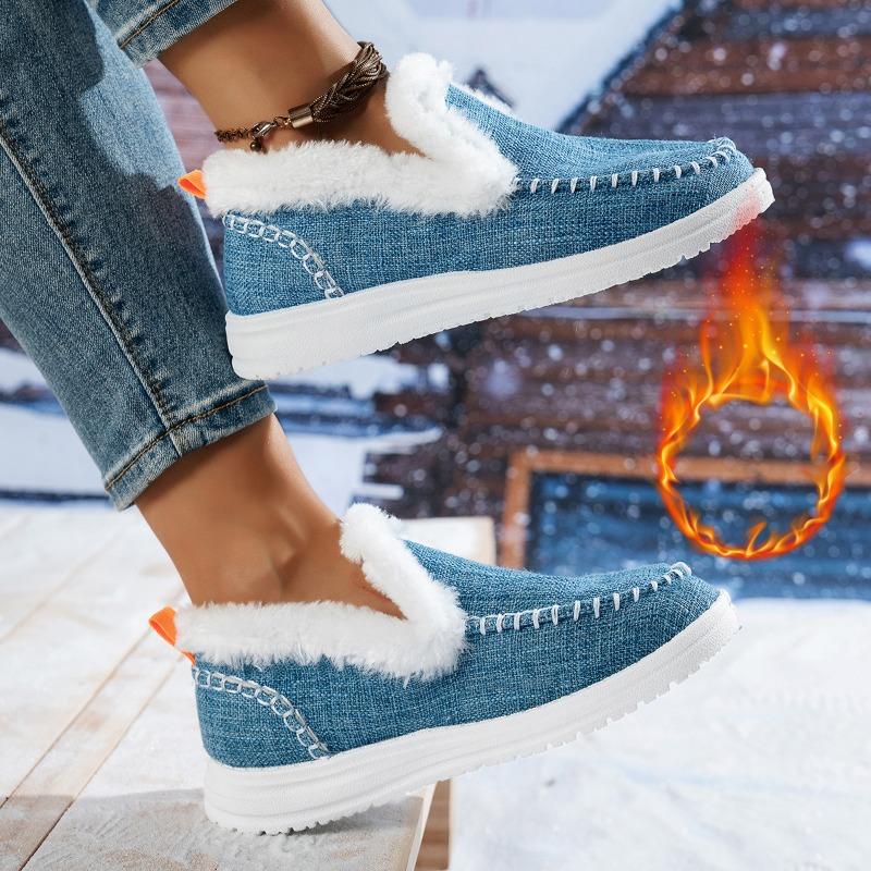 Low-top plush snow boots women's lightweight non-slip indoor and outdoor cotton boots large