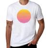 Outrun Retro Sun Tshirt Fitness Quick Dry Short Sleeve Top Tshirt