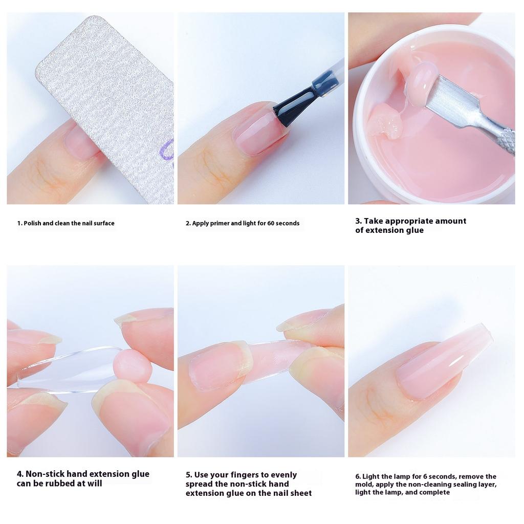 Nail Art Extension Glue, Solid State Non-stick, Hand Engraving and Shaping, Paper-free Tray, Quick Extension Nail Patch, Special for Nail Salons