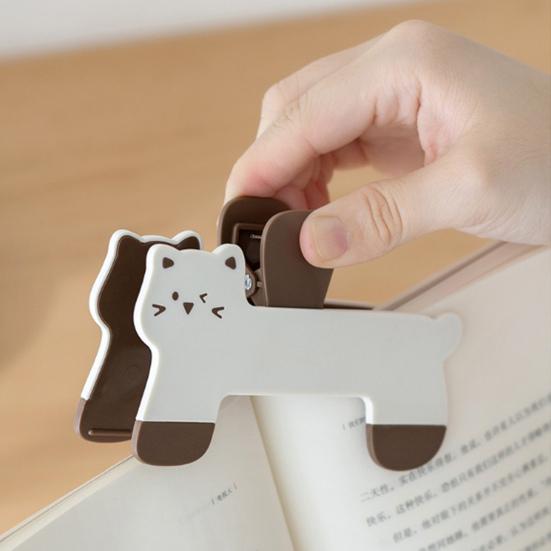 Kitten Book Holder Clip Simple Reading Auxiliary Fixed Book Clip Bookmark Plastic Reading Page Holders Creative Book Accessory