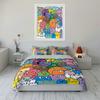 Colorful Monsters Cartoon Decoration Set Exquisite Three-Piece Bedding Set Gift For Kids And Adults