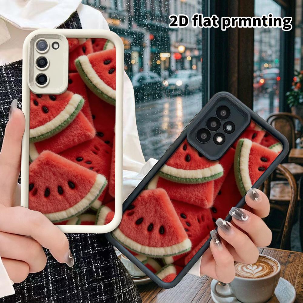 Phone Case: 2D flat, fits Samsung Galaxy A34 A35 M05 M06 S20 S22 S21 FE Plus 5G protective case, watermelon slice, perfect Christmas and Halloween hol
