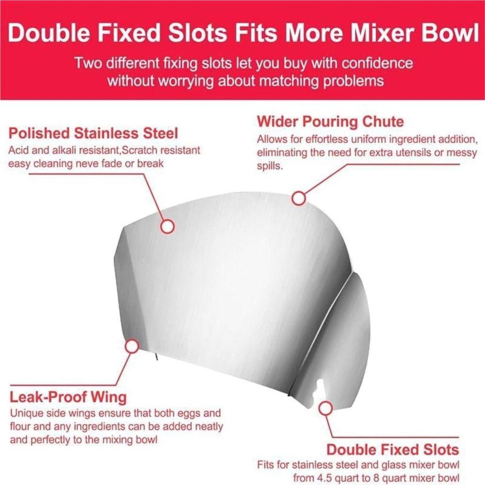 Uncharged Pour Shield Spill Prevention Splatter Back-splash New Pouring Chute  For Stand Mixer