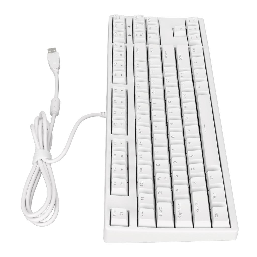 Mechanical Keyboard 87 Keys Blue Switch Monochromatic White Light Various Lighting Modes Wired
