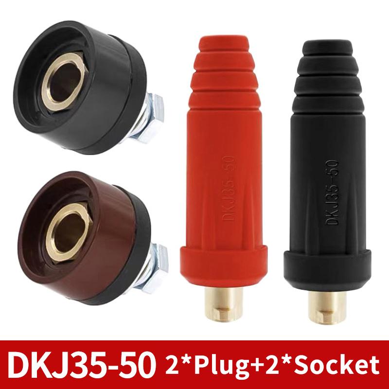 4 Stück DKJ10-25 35-50 50-70 Schweißmaschine Schnellkupplung Buchse Stecker Kabelklemme Panelbuchse Set Schnellkupplung