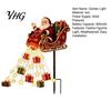 Solar Powered Outdoor Christmas Accents Santa Sleigh Figurine Light, Garden Stake Claus Pathway Decor Pouring Gifts Stars Light for Yard Holiday Lawn
