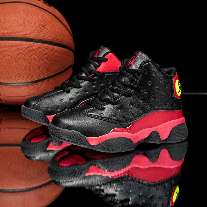 Factory direct sales leather surface children's running shoes non-slip autumn sports shoes breathable classmates basketball shoes outdoor mid