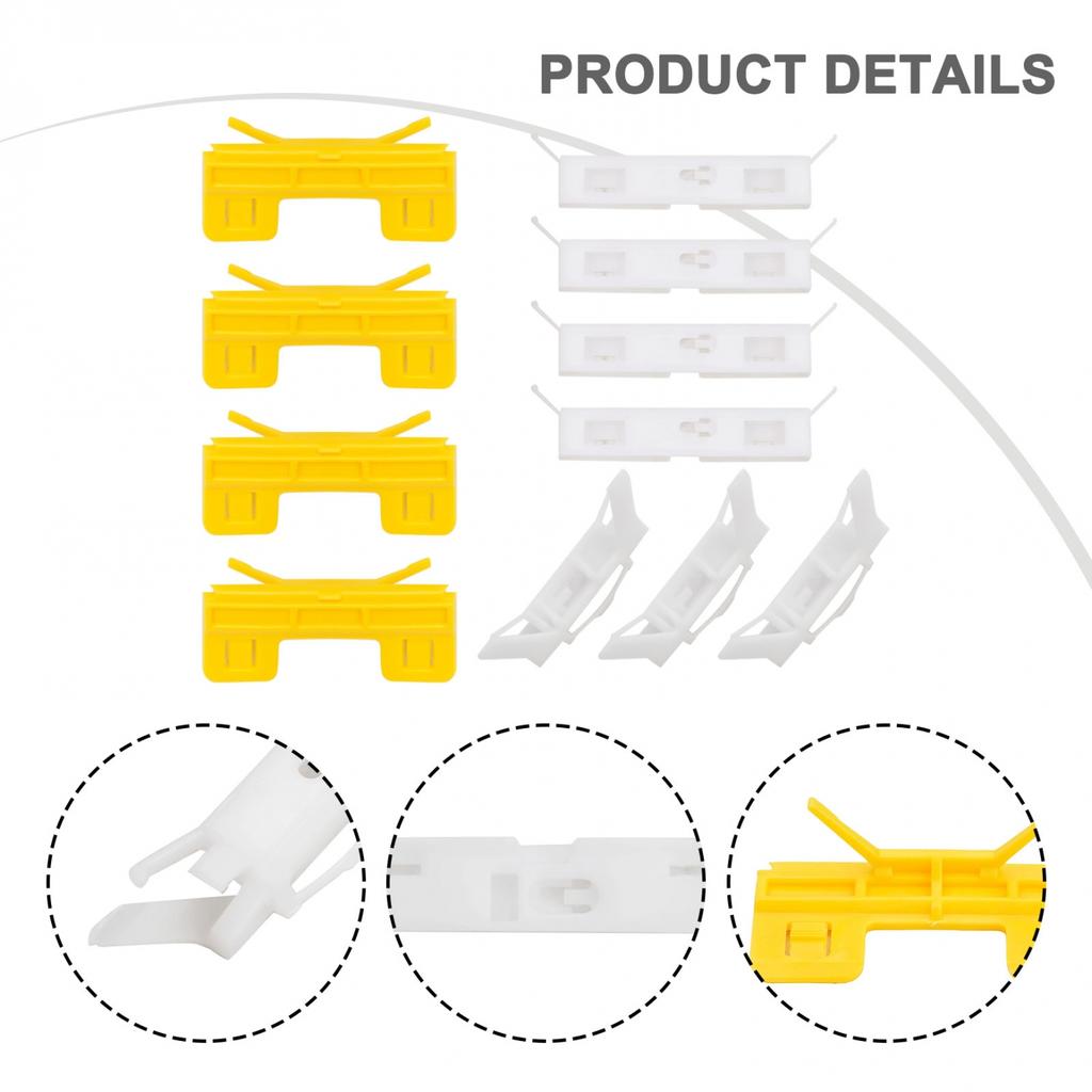 White & Yellow Molding Clips Windshield Roof 6.2cm X 2.7cm 7cm X 1.5cm