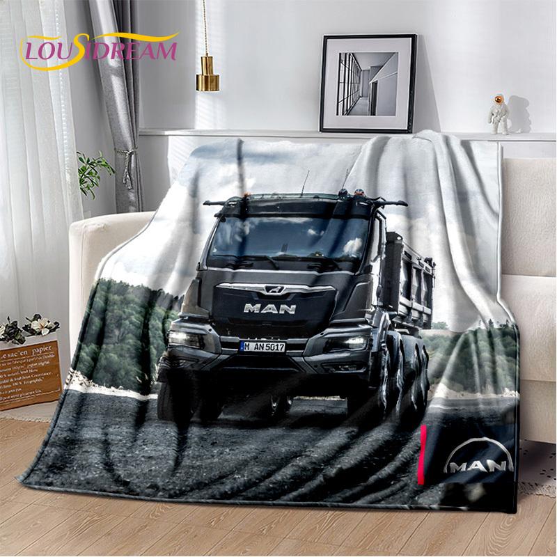 HD Man Truck Lorry 3D Printing Soft Flannel Blankets,Throw Blanket Comfortable Blanket for Picnic Beds Sofa Home Bedroom Gifts