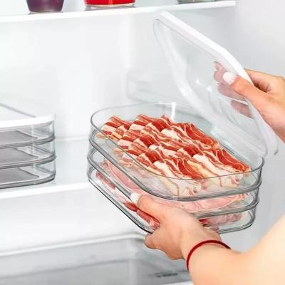 Kühlschrank-Crisper mit Deckel Auslaufsichere Fleischbehälter für Kühlschrank Transparent Gefrorenes Bratenfleisch Aufbewahrungsbox Küchenzubehör