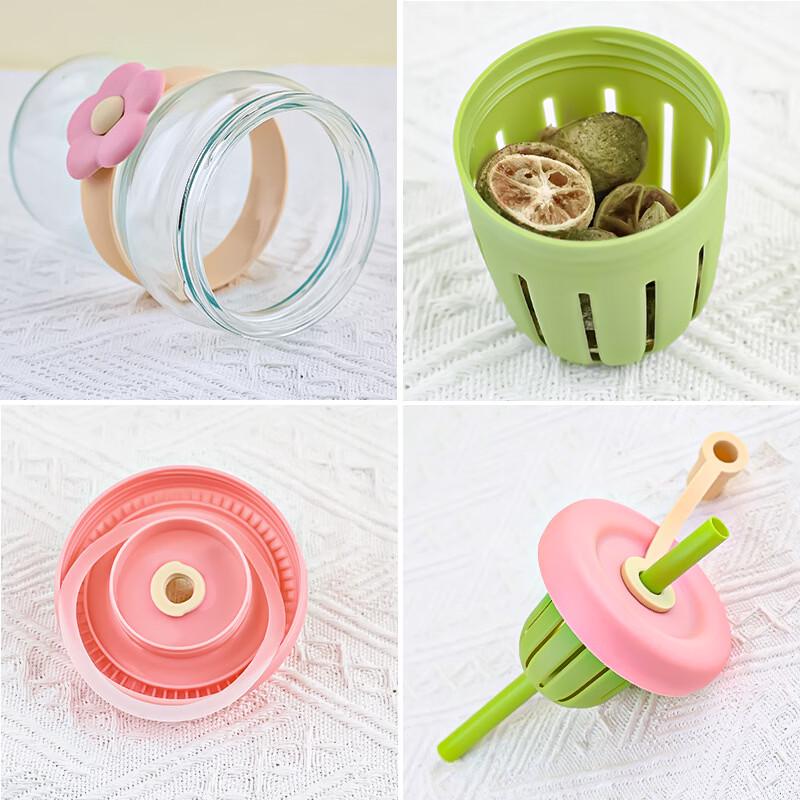 OLOEY Tea Infuser Glass Cup with Straw