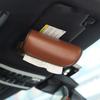 Car Tissue Box Holder Nappa Leather Car Center Console Armrest Napkin Box Sun Visor Backseat Tissue Case with Fix Strap