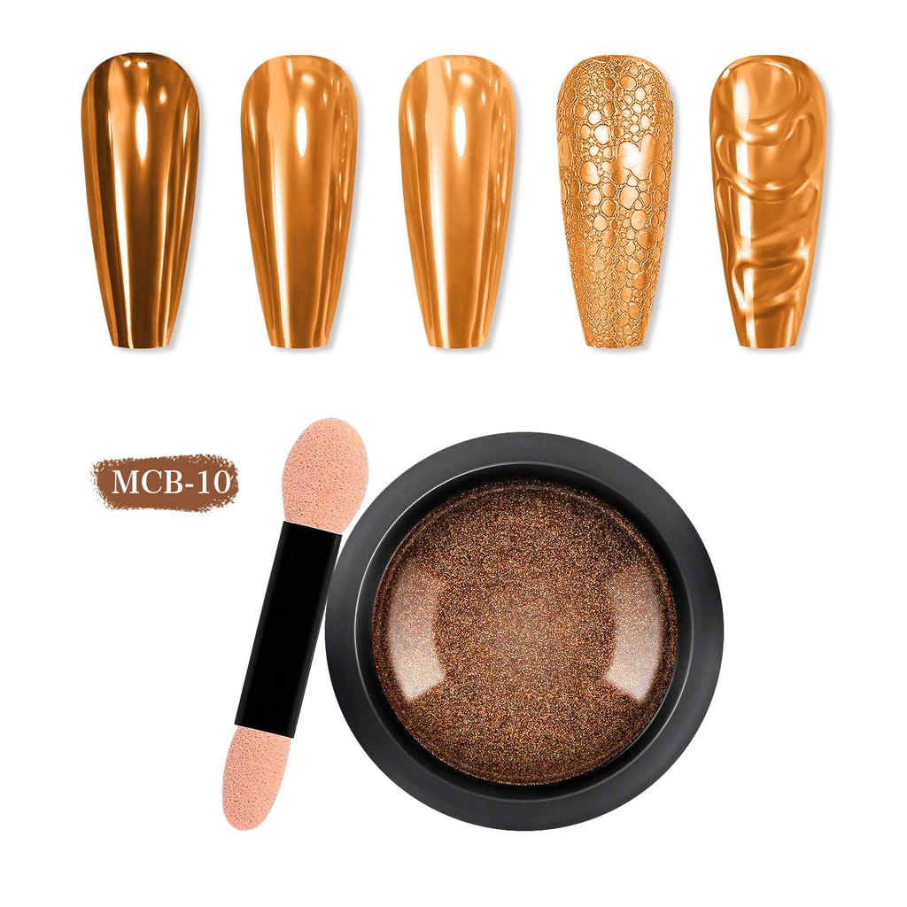 Nail Art Titanpulver, Spiegelmehl, einfarbig, galvanisch, magisches Spiegelpulver, Nail Art Glitter Mcb Set