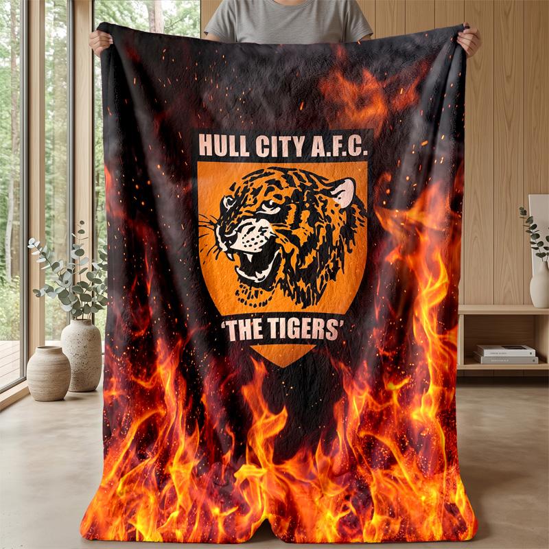 Hull City Football Print Flannel Blanket, Soft Warm Lightweight Throw Blanket for Sofa Bed Camping