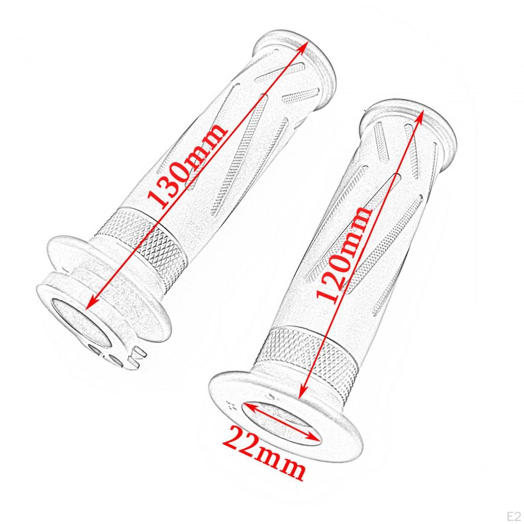2x Motorcykelhandtag Byt ut delar 7/8" 22mm gummi Motorcykeltillbehör Hållbar gasreglage