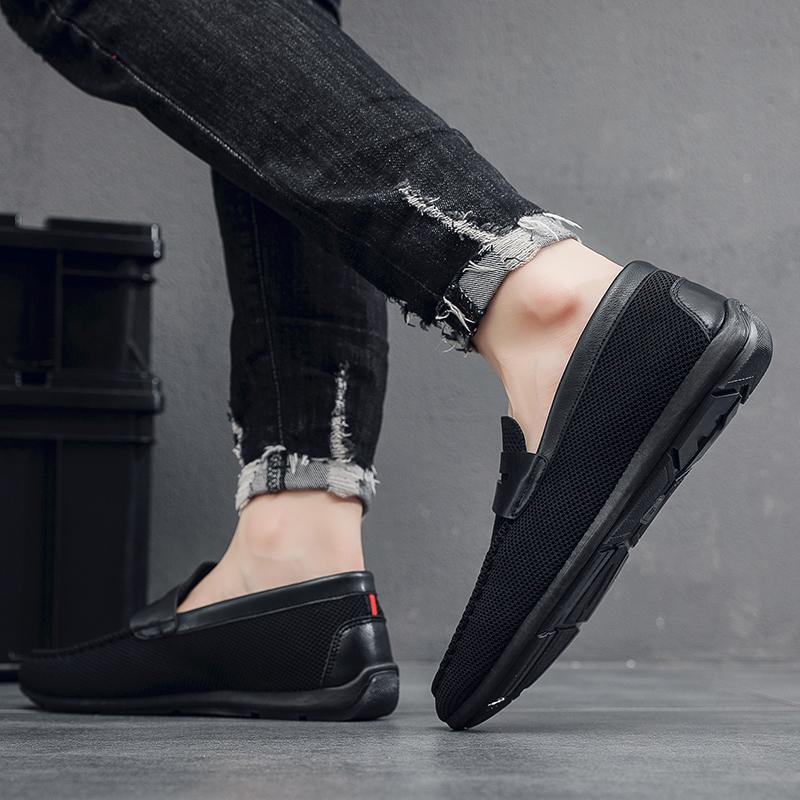 Mens breathable casual  shoes summer outdoor anti slip soft sole comfort walking shoes business Hollow out leather shoes