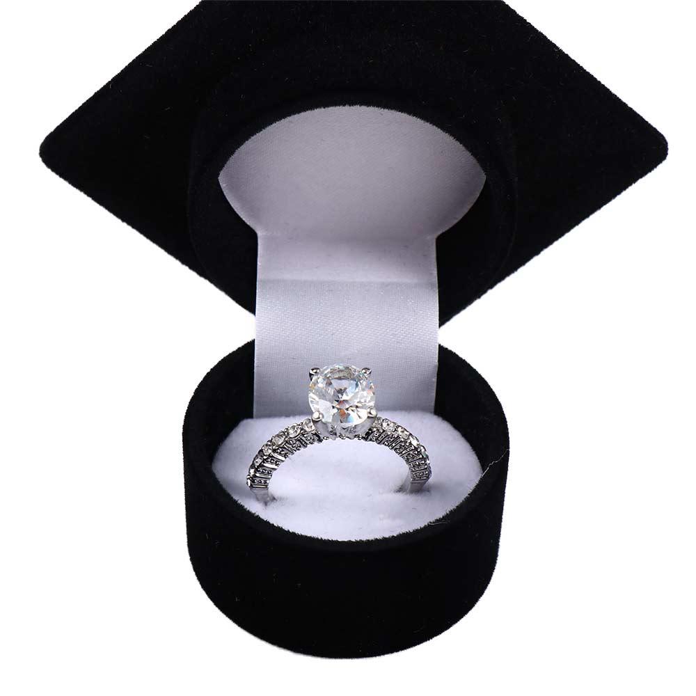 Solid Color Earrings Jewelry Storage Jewelry Display Case Mini Ring Box Bachelor Cap  Ring Box