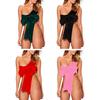 Christmas Bow Underwear Sexy Santa Claus Costume Big Bow Velvet Bodysuit Valentine's