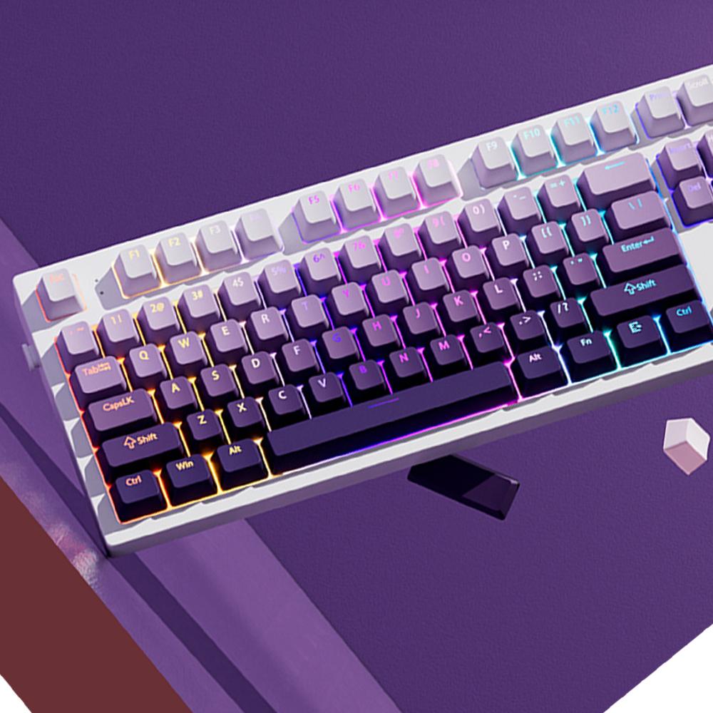 Xiaomi 2026 Lavender Top Print RGB Backlit Keycaps 135 Keys OEM Profile Shine Through PBT Double Shot Keycaps for MX Switches Keyboards