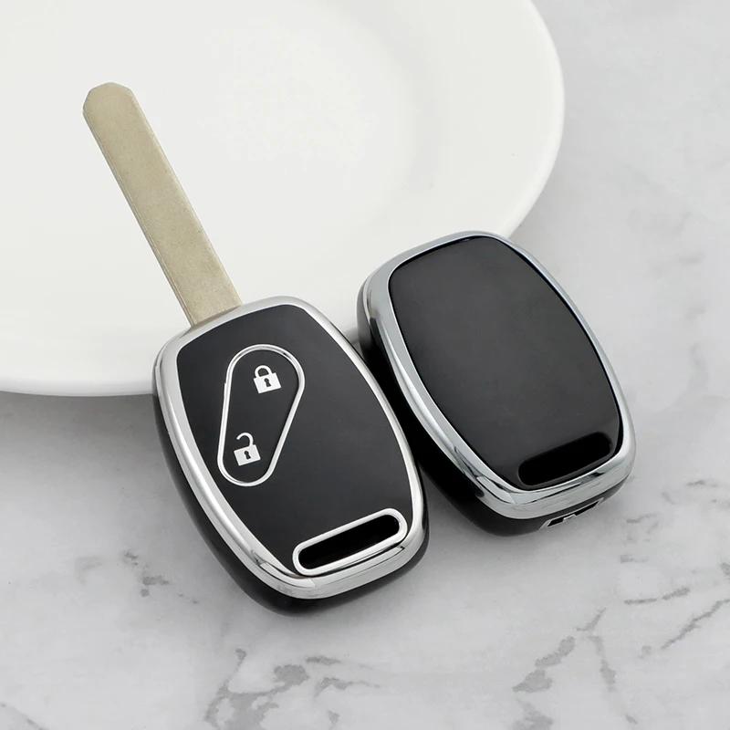 For Honda Accord Civic Fit Freed Stepwgn Cr-V 2/3/4 Buttons Tpu Car Key Case Cover Keyless Fob Shell Holder Protector