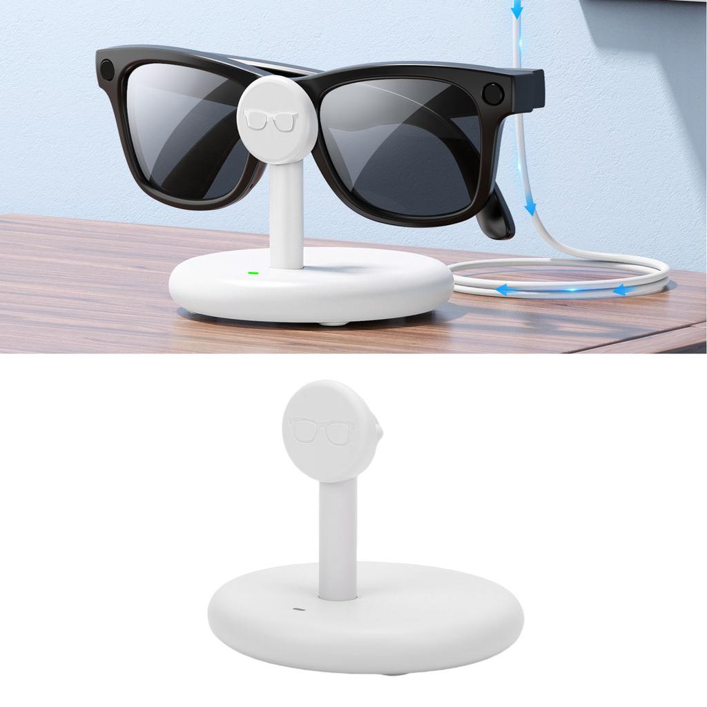 Charging Stand Fit for Meta Smart Glasses Portable Charging Dock with LED Indicator Type C Cable