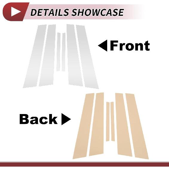 6 Pcs Door Pillar Window Trim for Nissan Maxima 2009-2015 Front Rear Left Right Anti Scratch Sticker Pillar Posts Cover Silver Tone