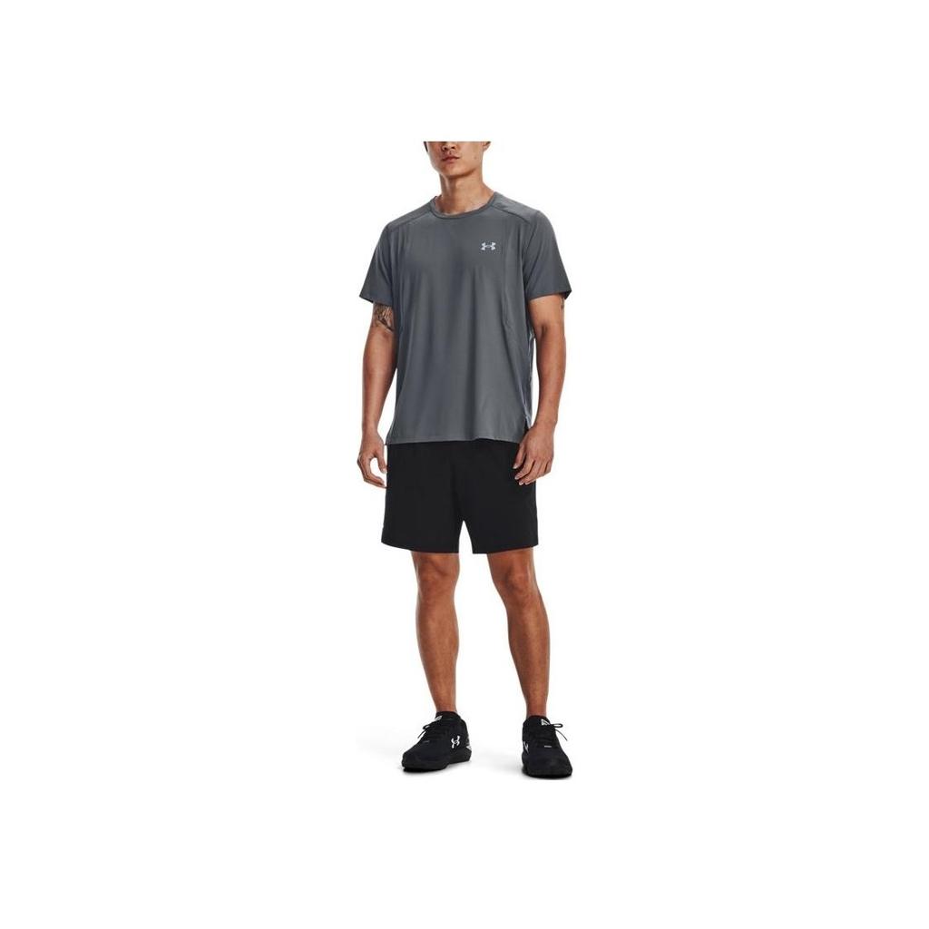 Under Armour Solid Print Small Logo Straight Shorts Men Bottoms Black 1370999-002