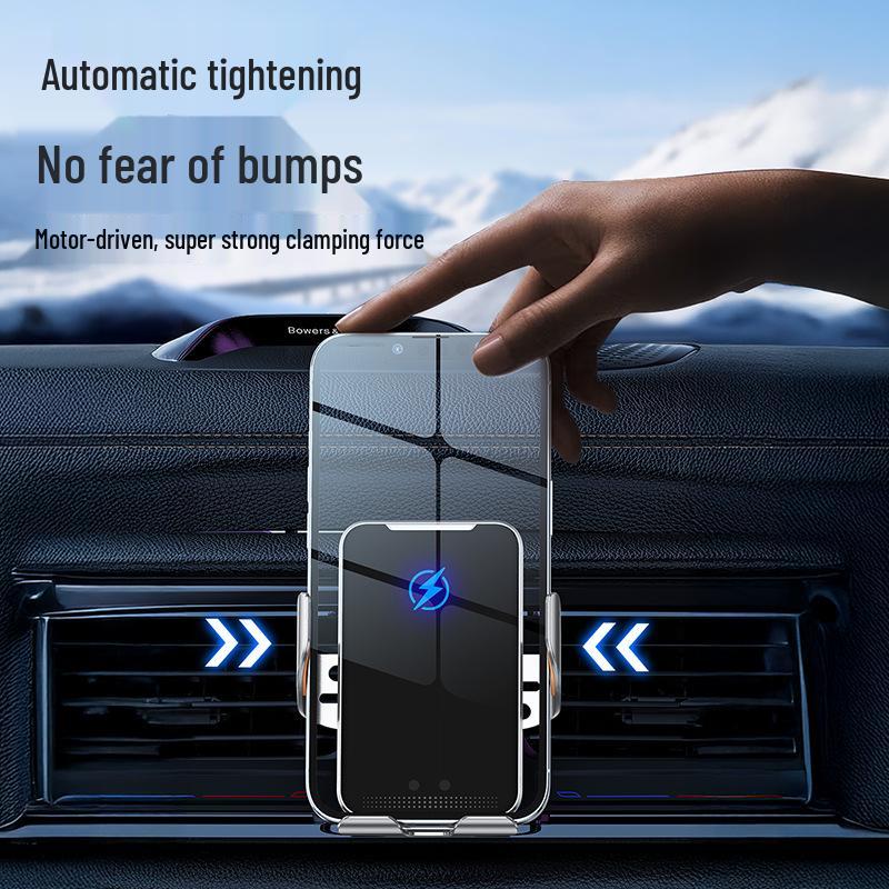 Wireless Charging Car Mount with Auto-Clamp for Mobile Phones