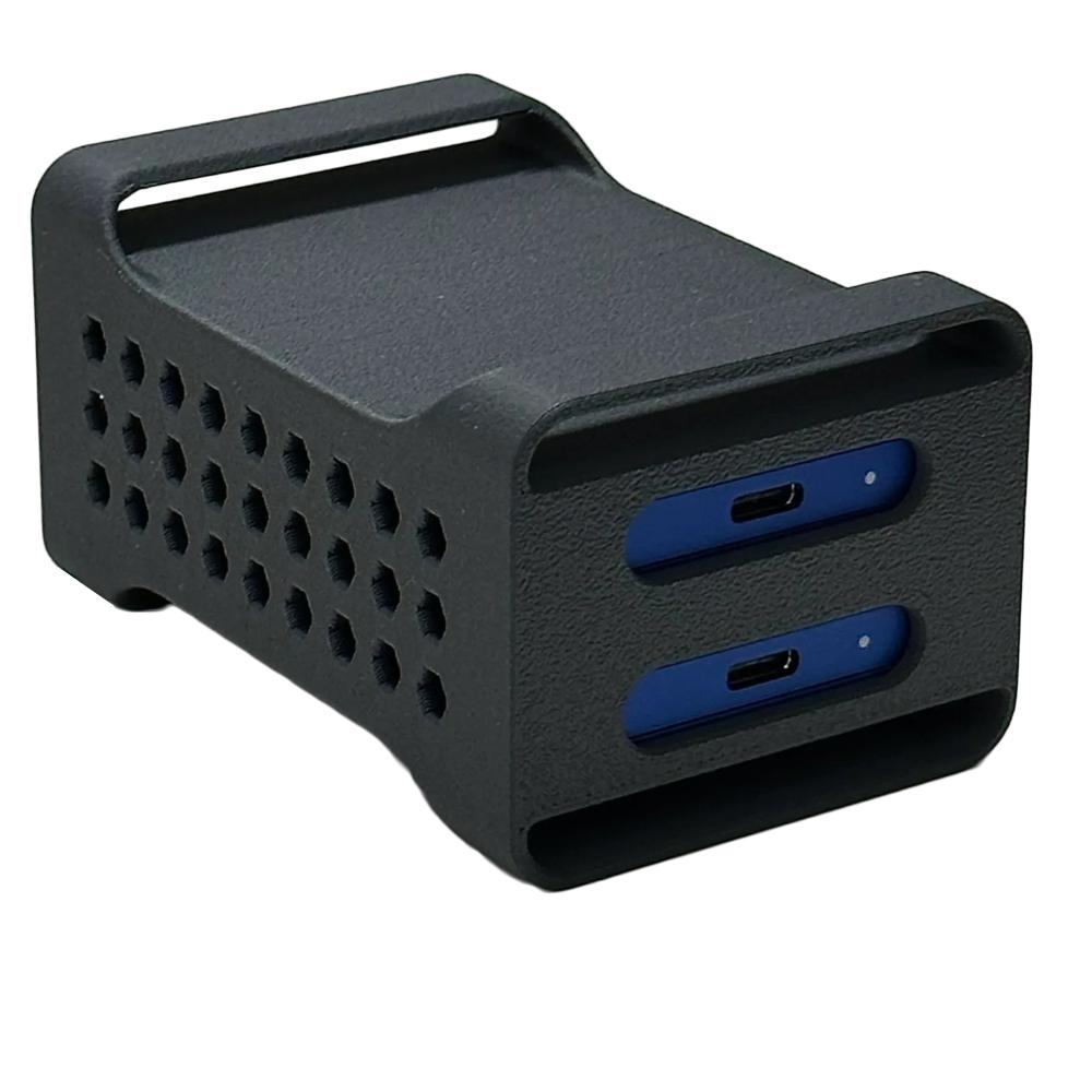 for Samsung T7 SSD Holder 3D-Printed, Matte Black – Secure Storage Case with Slide-Out Cover, Cooling Vents & Type-C Cable Slot