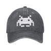 Washed Baseball Cap Space Invaders Summer Trucker  For Unisex Unisex Shooting Video Game Print Kpop Sun Baseball Caps