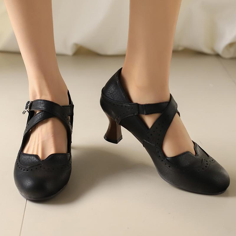 Women's High-heeled Single Shoes Spring and Summer New Large-size Casual Shallow-mouth Low-top Shoes