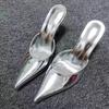 Sexy Pointed Toe Mules Slippers Women Spring Autumn Thin Heel Slingback Sandals Female Fashion Designer High Heels Sandals Women