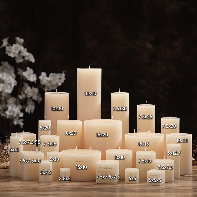 Scentless Smokeless Cylinder Candles for Weddings, Birthdays, Romantic Decor, Hotel, Church, or Dining.