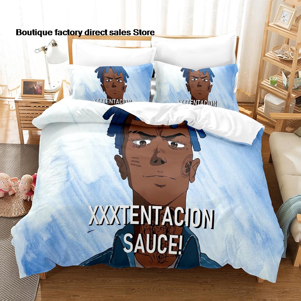 Sizes for Fans Bedroom Twin Full Queen King Size XXXTentacionBedding Set 3PCS Rapper Collage Print Duvet Cover All