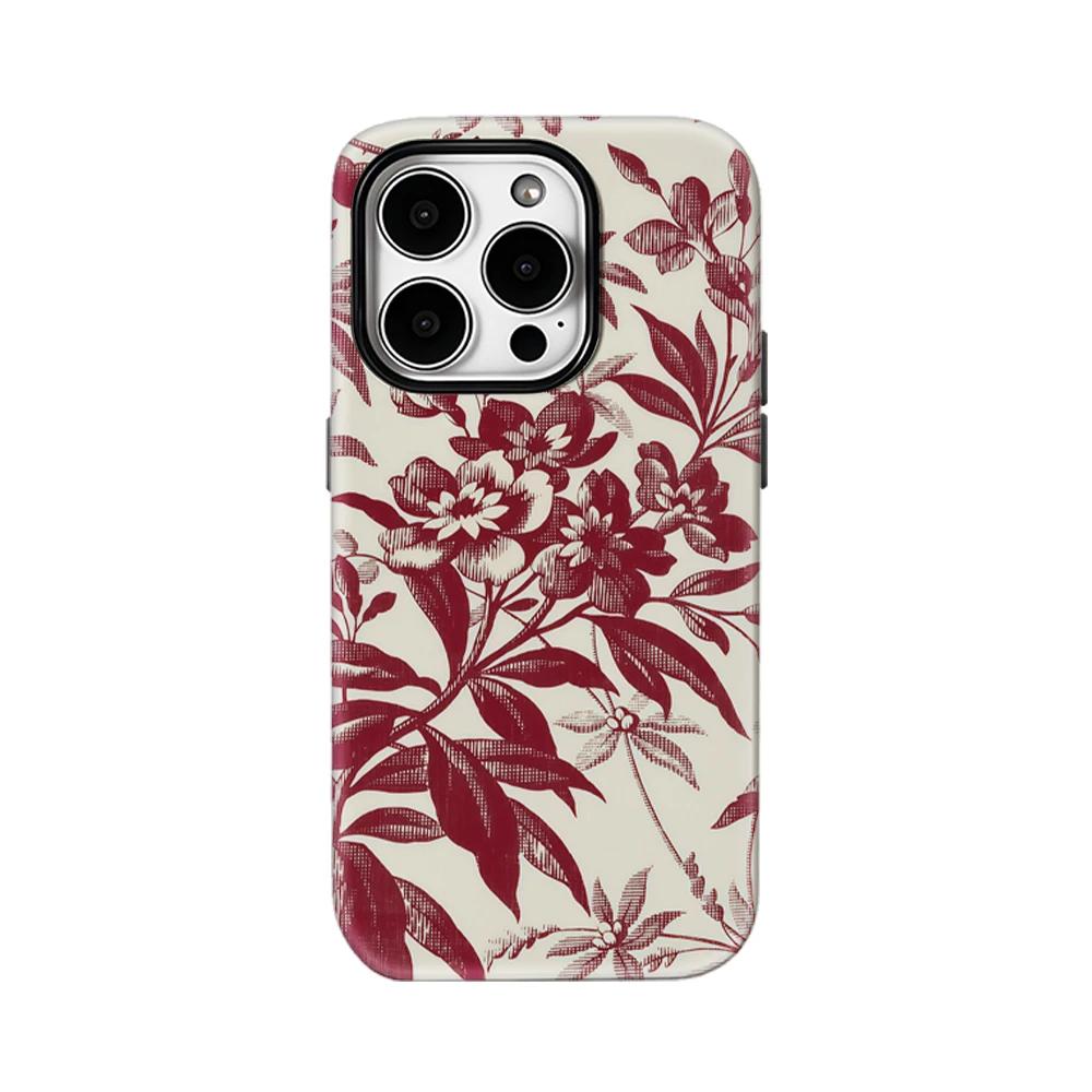 

Кремовый Чехол для Телефона с Красным Цветком для IPhone 16 15 14 13 12 11 X XS XR XSMAX 7 8 Pro Max Plus Двухслойная Задняя Крышка IPHONEXSMAX красный