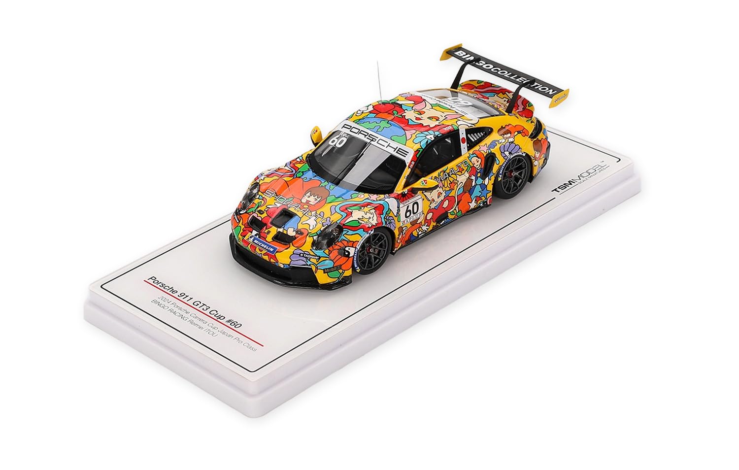 

Sunrich TSM MODEL Scale Model Porsche 911 GT3 Cup 2024 Porsche Carrera Cup Japan Pro Class BINGO RACING Reimei Ito Finished Model TSM430840 1/43 #60