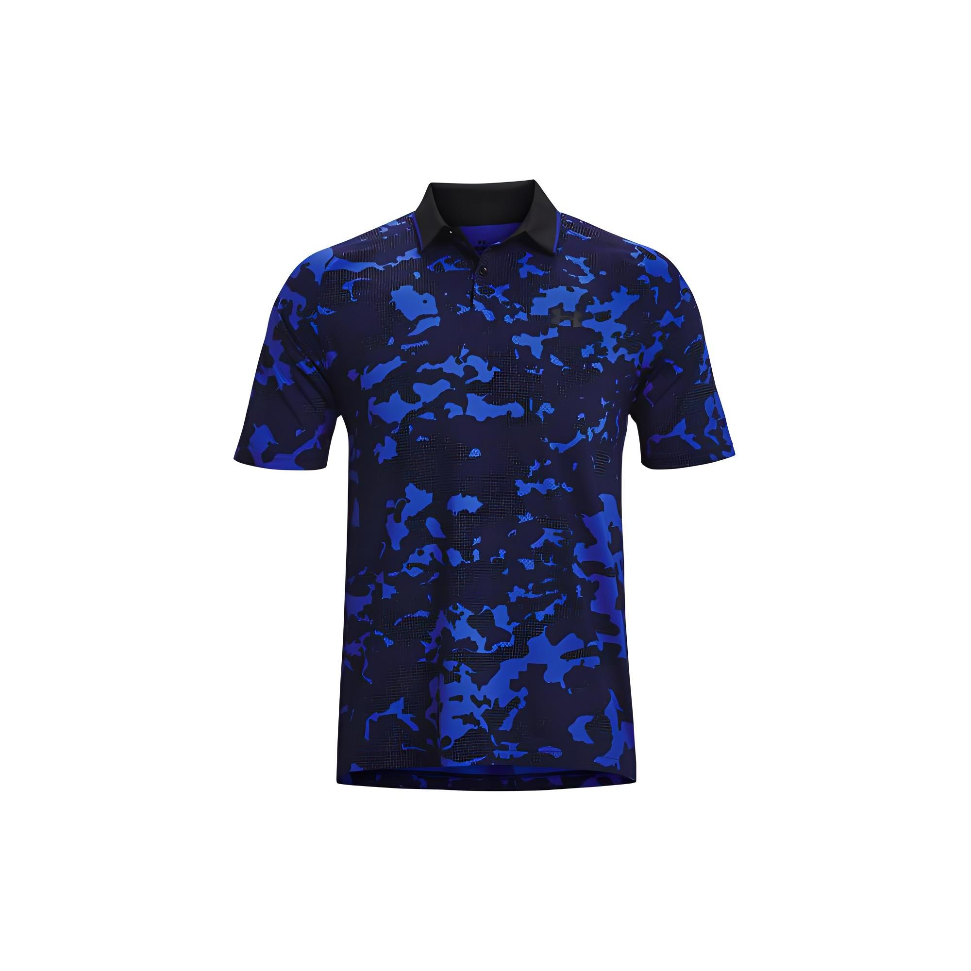 Under Armour Iso-Chill Charged Camo Polo Shirt  Blue Black  Men s 1373692-456 L