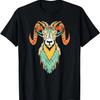 Artistic Big Horn Sheep Psychedelic Ram Head Sketch Graphic T-Shirt