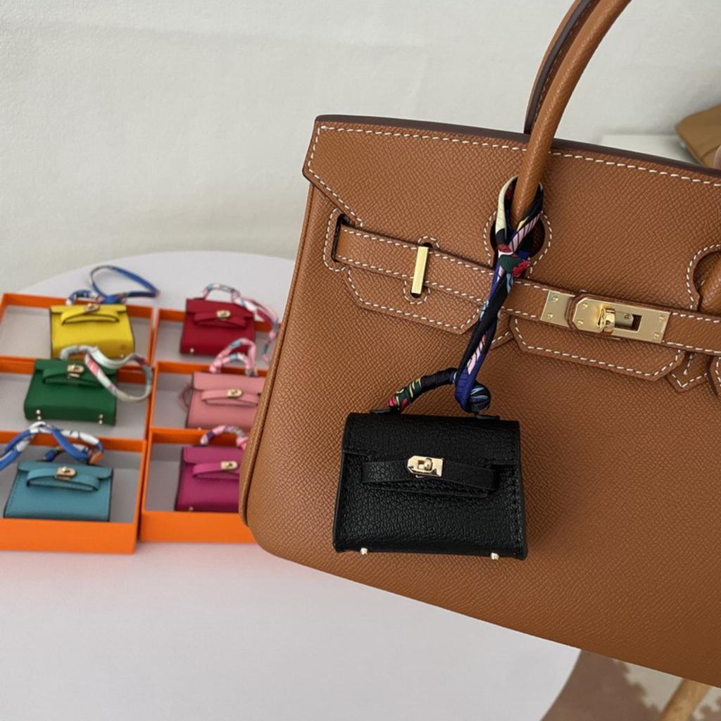 Bag Pendant Cute Earphone Bag Leather Car Keychain