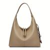 Women's Elegant Large Capacity Tote Handbag Leather Hobo Bag with Decorative Metal Chain for Women Minimalist Shoulder Bag