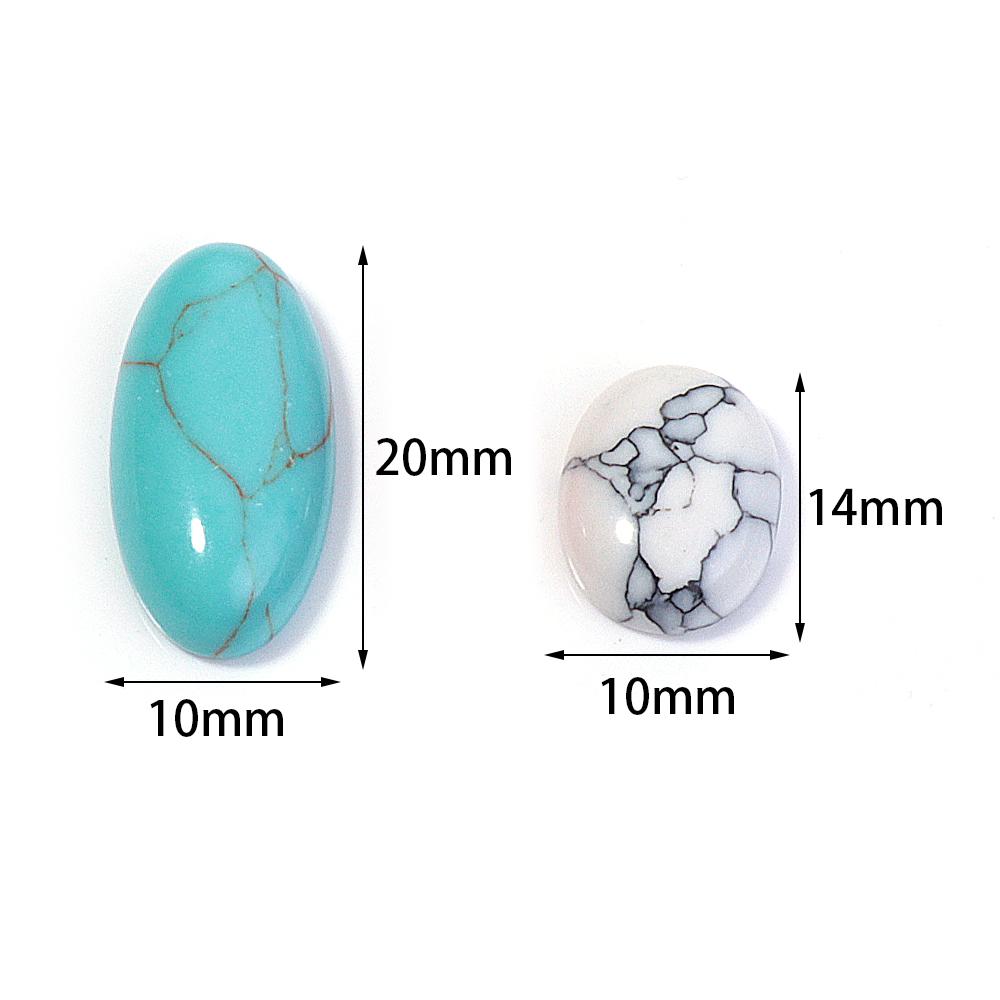 5pcs/lot Nature Turquoises Stone Cabochon For Jewelry Making Colored Oval Flat Back Cabochon Cameo DIY Rings Earring Accessories