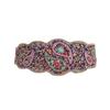 New Taiji Pattern Bead Elastic Buckle Waist Belt, Heavy Industry Bohemian Ethnic Style Women's Belt