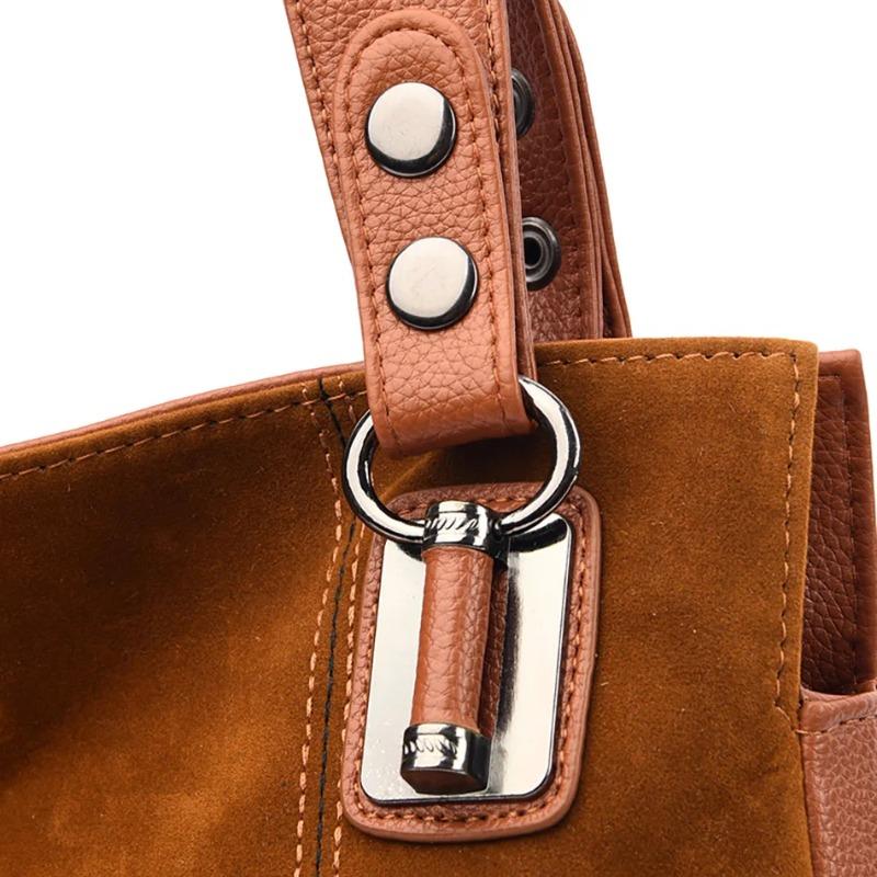 High Quality Women's Soft Suede Surface Leather Shoulder Crossbody Bag 2026 Tassel Handbag Large Capacity Ladies Tote Bag