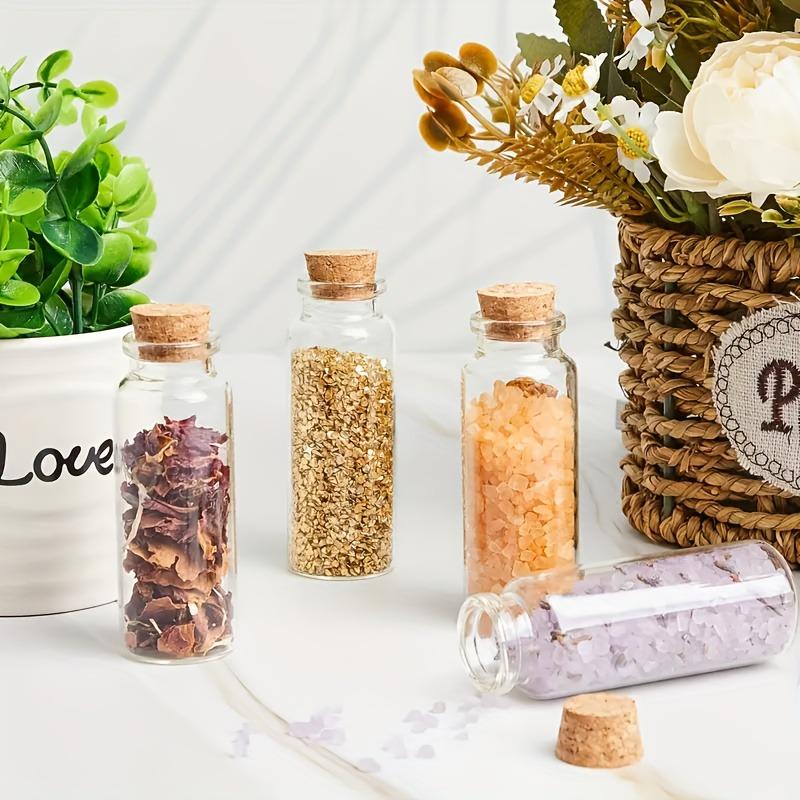 50pcs 30ml Mini Glass Bottles with Wooden Screws Clear Small Bottles for Wishes Tracts Potion Jars Sand Art Decorations Wedding