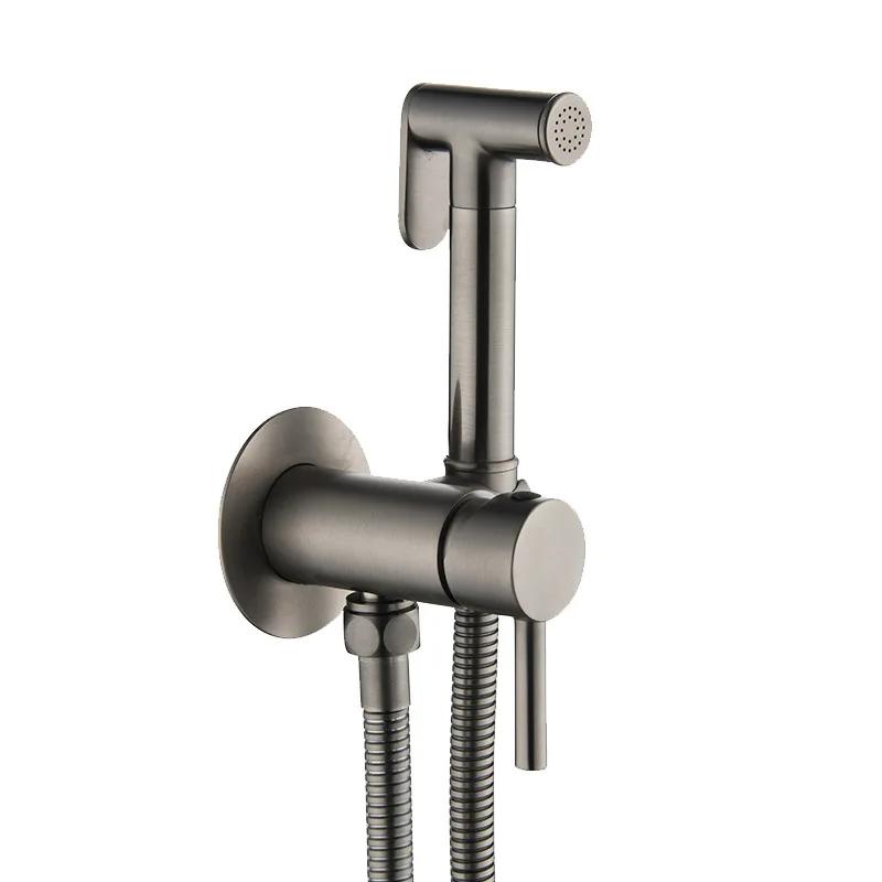 Brass Handheld Toilet Bidet Sprayer Hygienic Shower Faucet Hot and Cold Water Portable Bidet Spray Gun