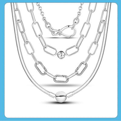 925 Sliver Základní hadí řetízkový náhrdelník Choker Infinity Infinite Me Clasp Náhrdelník Collier Femme Jewelry Jewellery