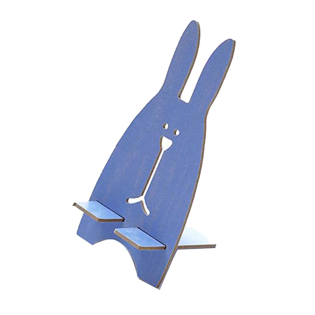 Originaler DIY Handyhalter aus Holz, Lieblicher Hase (blau)