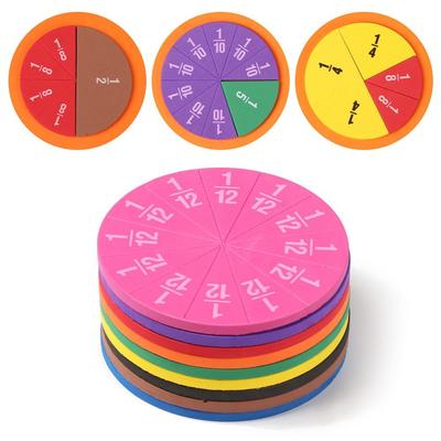 51-teiliges Mathematik-Lehrmittel für Brüche, EVA, rundes Instrument, Montessori-Spielzeug für Kinder, frühe pädagogische Mathematikentwicklung, STEM-Spielzeug, Geschenke
