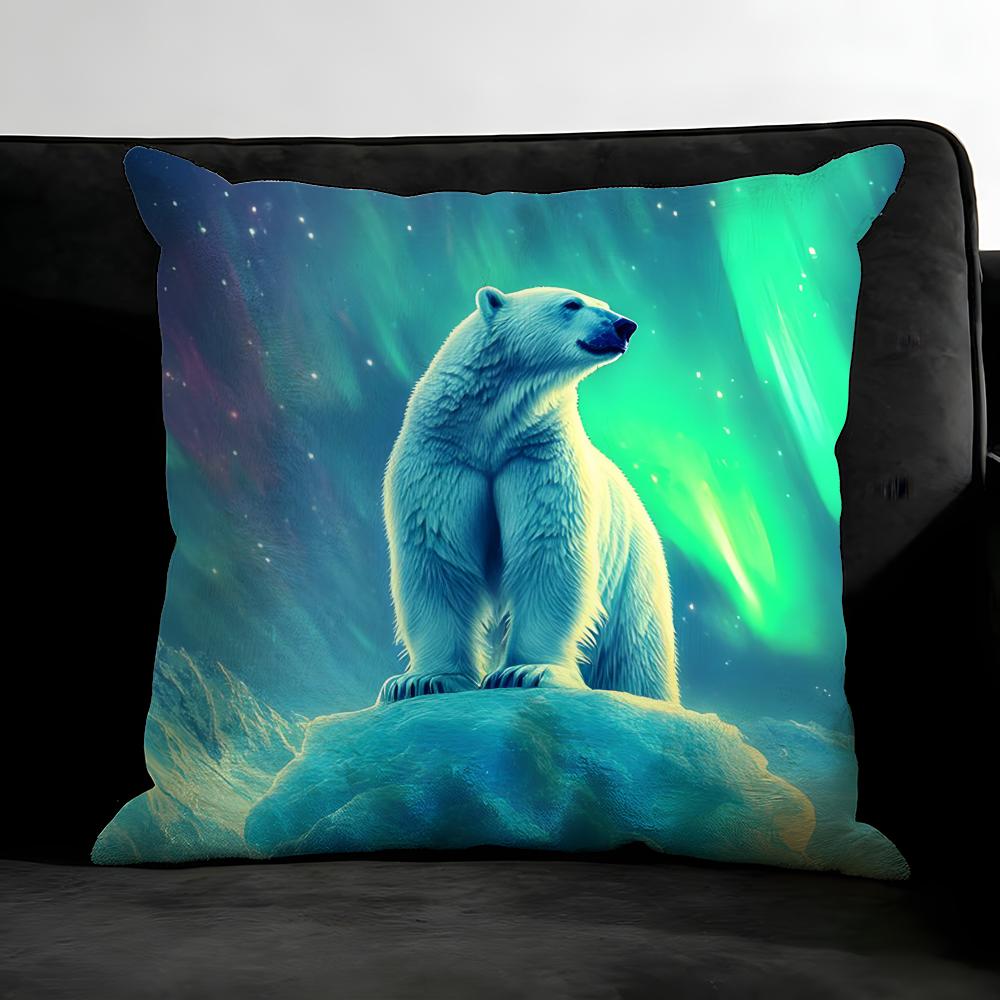 Polar Bear Cute Cushion Cover Pillowcase Ultra Soft Skin Friendly Fabric Cloud Like Comfort & Concealed Zipper